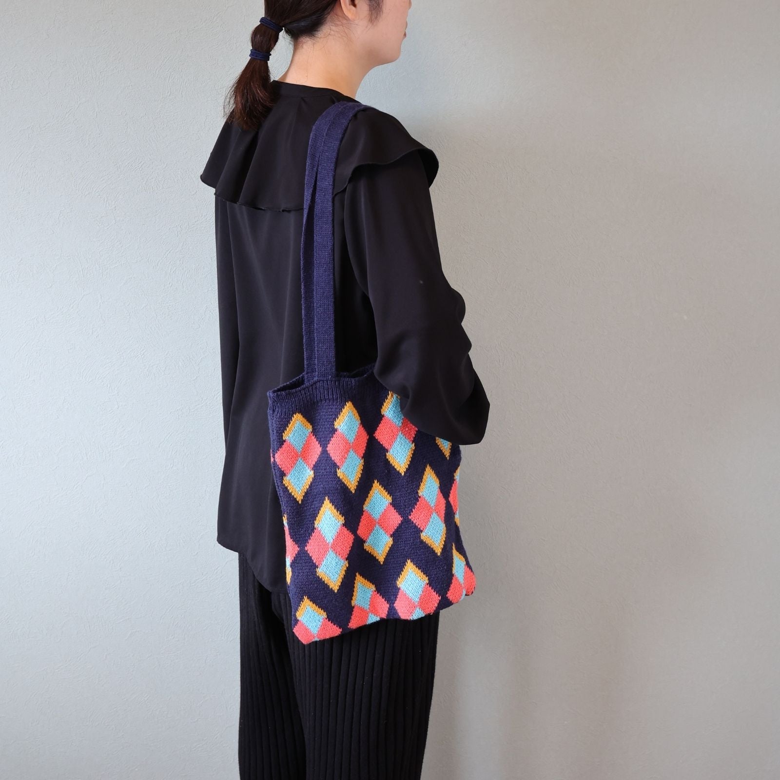アーガイル柄 ニット トートバッグ – kids clothes shop GUZUGUZU
