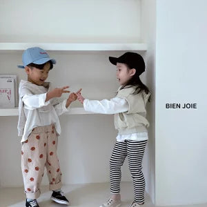 ［NEW］bien joie ボーダー リブ レギンス