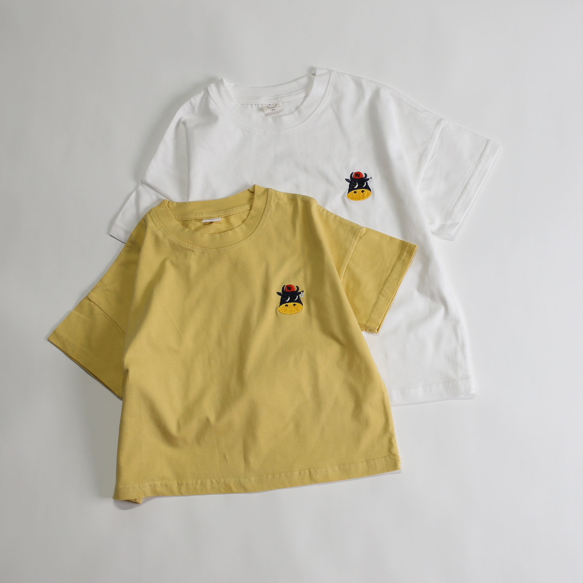 ワンポイント cowステッチ Tシャツ / one point cow stitch Tee (こども服) - kids clothes shop GUZUGUZU