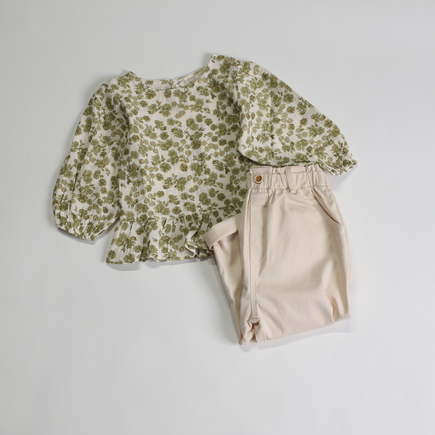 グリーンフラワー ブラウス / green flower blouse (こども服) - kids clothes shop GUZUGUZU