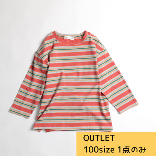 ［OUTLET］100size ピンクボーダーロンT
