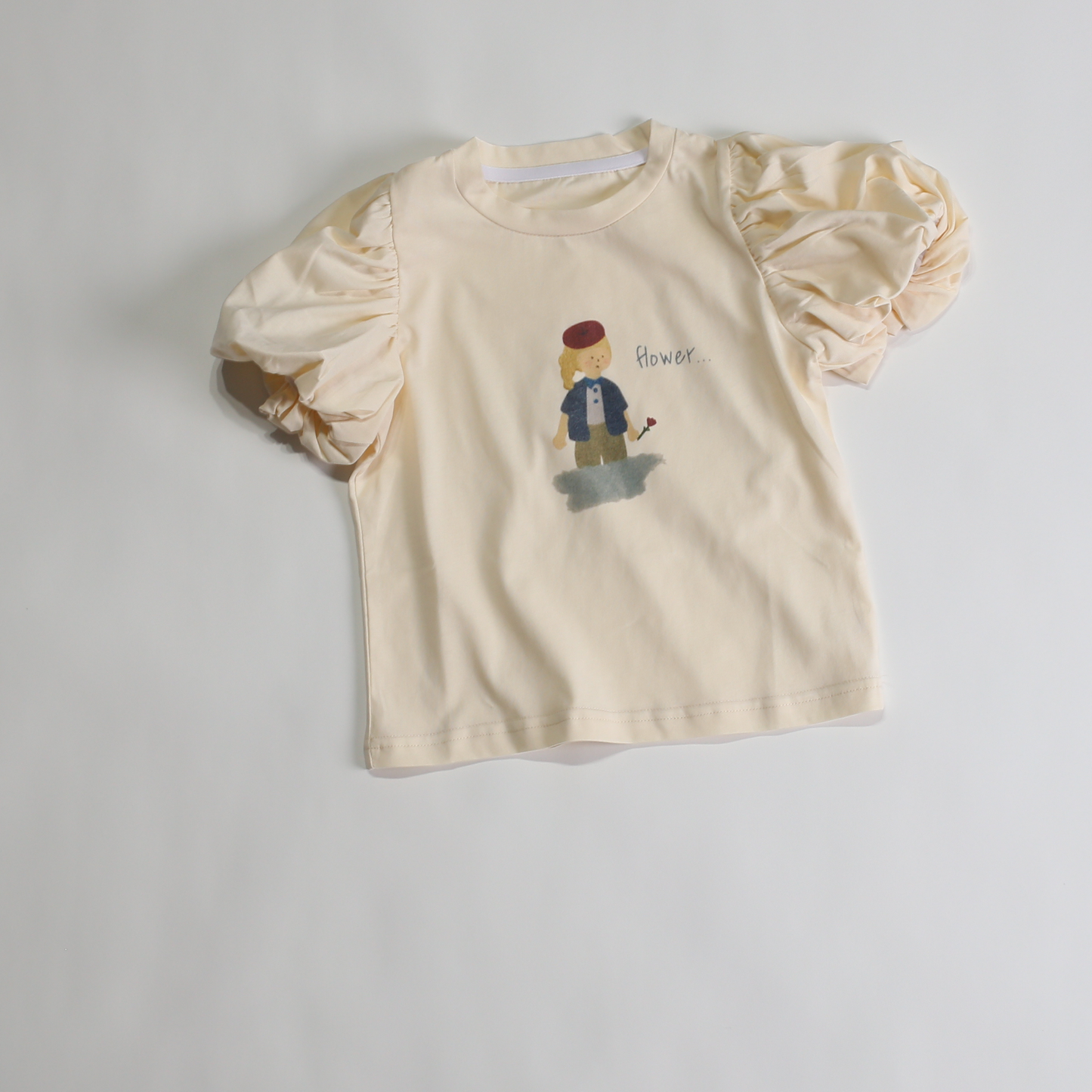パフスリーブ 女の子プリント Tシャツ / puff sleeve wasing Tee (こども服) - kids clothes shop GUZUGUZU