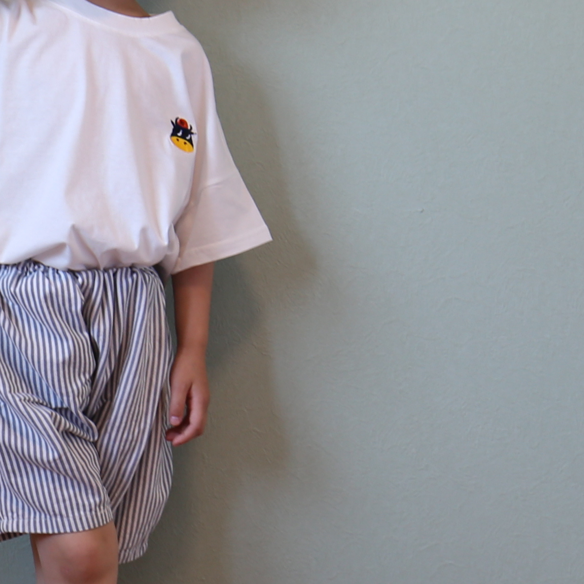 ワンポイント cowステッチ Tシャツ / one point cow stitch Tee (こども服) - kids clothes shop GUZUGUZU